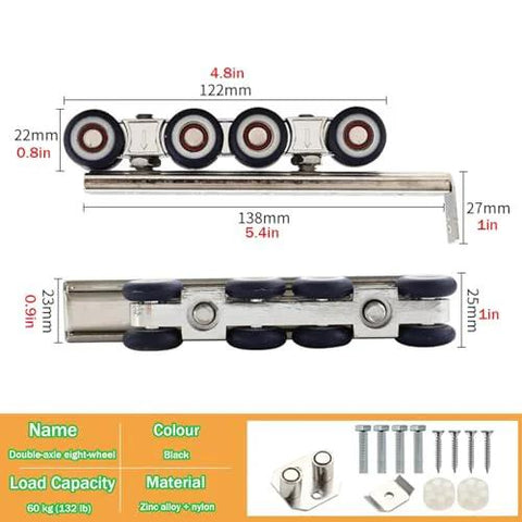 Hidden Track Sliding Barn Door Hardware Kit With Soft Close System Adjustable Ceiling And Wall Mount Cuttable Double Door Rail