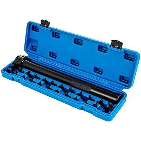 Inner Tie Rod Removal Tool Kit 13 Piece Set with Crowfoot Adapters for Vehicles in blue case