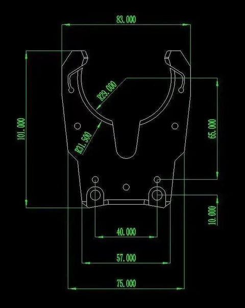 Technical diagram of Pro Grade Tool Holder Clamp for CNC Machines and Automatic Tool Change Systems with detailed measurements.
