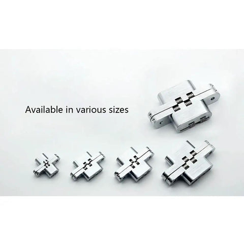 Hidden Cross Door Hinges 2 Pack Zinc Alloy 180 Degree Invisible Folding Hinges 60mm Heavy Duty Durable For Cabinets And Interior Doors