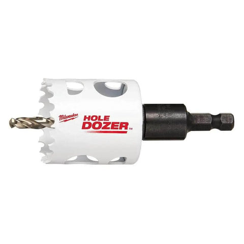 Side view of Bi-Metal Hole Saw 1-7/8 Inch For Fast Cutting And Built Tough With Ice Hardened Teeth, Milwaukee 49-56-0112 tool.