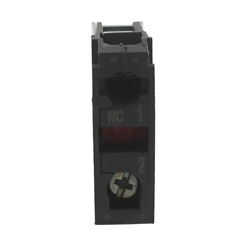 10 Pack Silver Alloy Screw Clamp Terminal Blocks Single Contact 1NC For Quick Hookup Panel Wiring Black Finish Durable Quick Connect Terminals For Industrial Control Circuits, front view, showcasing black finish and screw details.