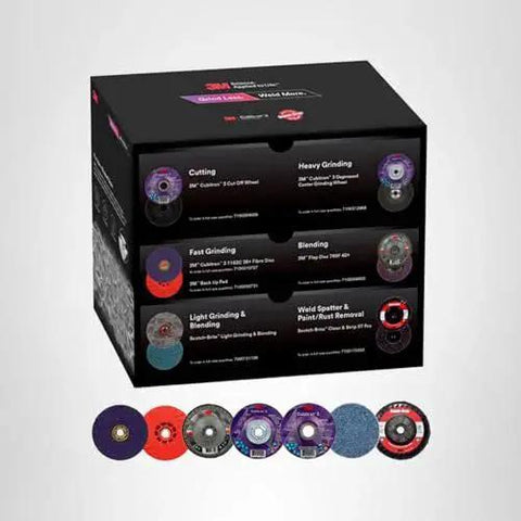 Grind Less Weld More Promo Kit Sixteen Piece Welding Disc Set With Four And A Half Inch Quick Change Discs