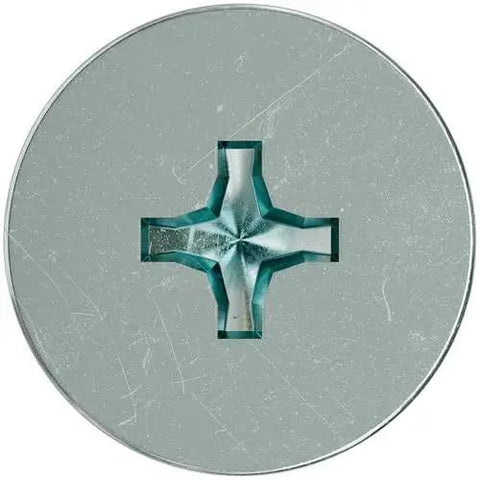 Top view of a Phillips head on a Sleeve-All 3/8 In X 2-3/4 In Phillips Flat-Head Sleeve Anchor, Expansion Anchor For Solid Base Materials.