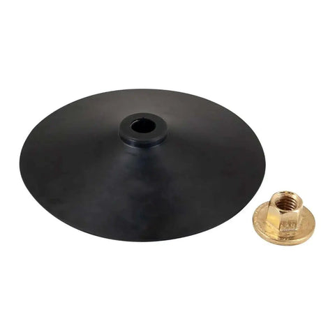 7 Inch Medium Density Rubber Backing Plate With 5/8-11 Flange Nut For Compounding And Polishing Pads, black rubber and brass components