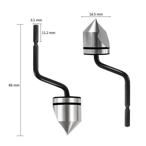 Pro Deburring Tool Set With 90 Degree Countersink Bit For Metal Wood And Plastic Chamfer Burr Remover shown in side view.