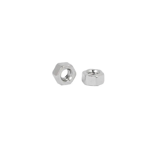Nickel Plated M1.4 X 1.5mm Hex Nut Set 6 Sided Hexagon Fasteners Carbon Steel Hardware In Silver Tone for DIY Projects