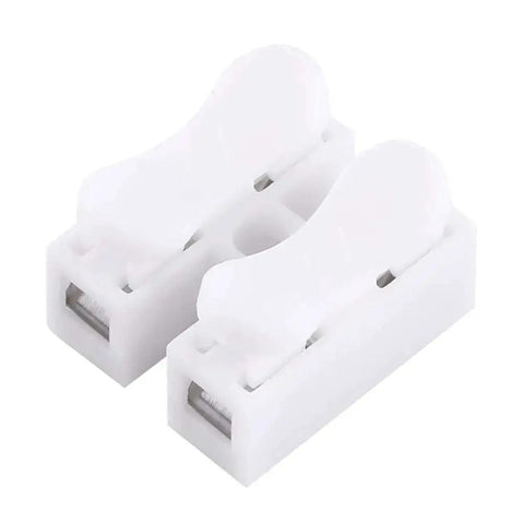 Spring Clamp Terminal Wire Connector Pack 100 Quick Release 2 Pin 10A 220V White Cable Connector for Wiring Harness