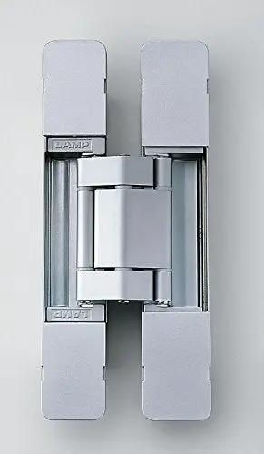 Front view of Heavy Duty Invisible Door Hinge With 3 Way Adjustment For Vertical, Horizontal And Depth, Hidden Screws For Clean Look, Supports Up To 220 Lb With 2 Hinges, Doors 1.5 Inch Thick To 94.5 High And 35.5 Wide, Chrome Finish Sugatsune Hes3d-E190.