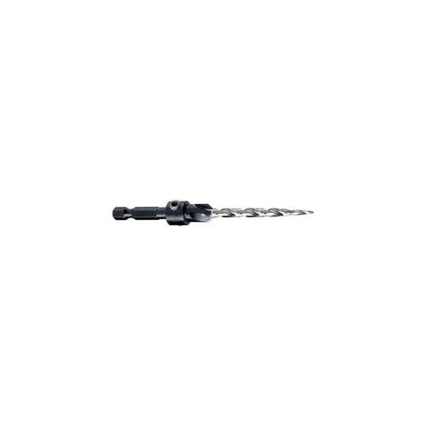 Side view of Workhorse Woodworking Countersink Drill Bit Set For A Clean Finish, 3 Piece, Sizes 6, 8, 10, Four Cutter with Tapered Drill Bit