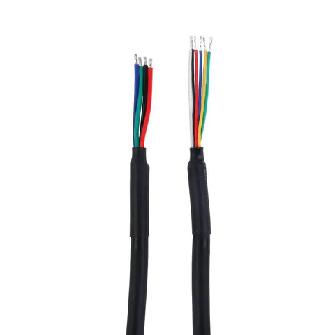 Colored wires of Closed Loop Stepper Motor Kit For CNC Systems With 3 Nm Torque Nema 23 Two Phase Four Lead Motor And High Resolution Encoder 1000PPR 4000 CPR For Precise Motion 24 50V DC 5A Current 1.5 Meter Cables Includes CL57Y V20 Driver STEPPERONLINE