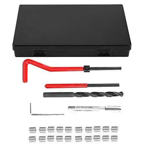 M7 X 1.0 Helicoil Thread Repair Kit Stainless Steel 25 Pcs Pro Grade Heavy Duty Twisted Drill Wrench Threaded Insert Tap Insertion Tool