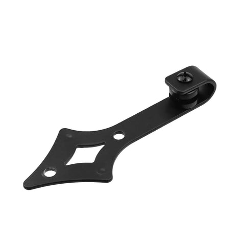 Heavy Duty Cabinet Sliding Barn Door Hardware Kit With J Shape Hanger Type 2 For TV Stands Cupboards Storage Cabinets Wardrobes In Carbon Steel With Frosted Track Finish For Waterproof Rustproof Corrosion Protection, showing black steel J shaped hanger part.