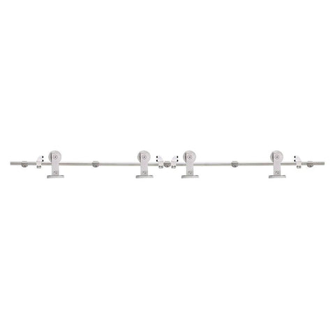 Stainless Steel Sliding Barn Door Hardware Kit 10 Foot Track For Double Doors Includes Two 1525mm Rails Heavy Duty Indoor Outdoor Ready