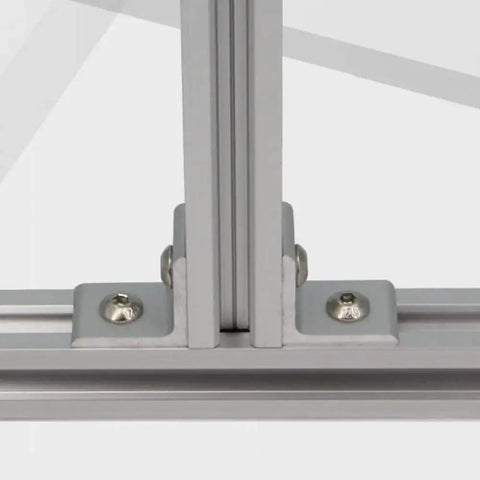 Installed inside corner bracket gusset for 2020 series aluminum extrusion with 2 hole M5 screws and T nuts, fits 6mm slot.