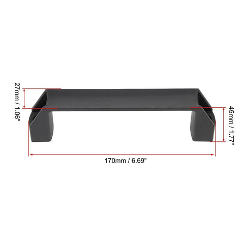 Plastic Pull Handles 150Mm Hole Centers For Luggage And Equipment, 170Mm Overall Length, Black, 2 Pack, front view