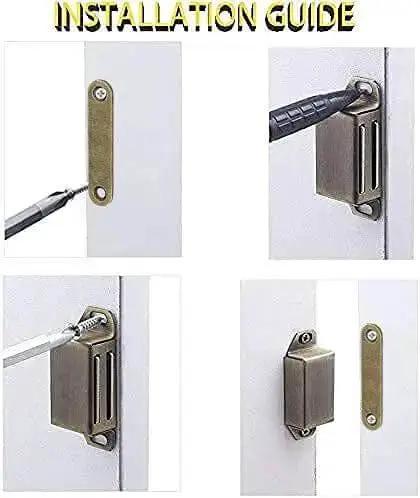 Installation guide for Heavy Duty Magnetic Cabinet Catches 2 Pack Holds Up To 15 Lbs Cupboard Door Magnets Stainless Steel
