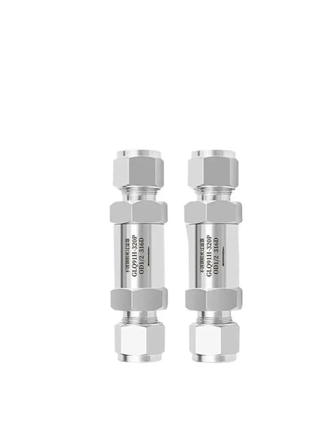 304 Stainless Steel Compression Union Filter Valve for High Purity Gas Systems Ideal for Nitrogen and Hydrogen, front view