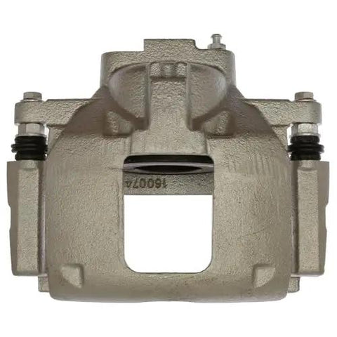 Brake caliper and bracket assembly, front view, gray metal