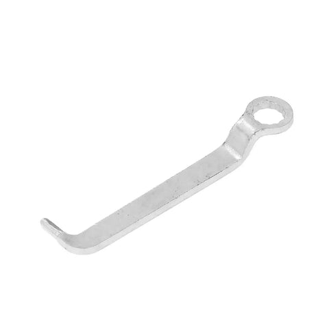 Metal attachment piece for Beast Dual Head Metal Nibbler Drill Attachment For Aluminum And Steel Sheets, featuring curved hook design.
