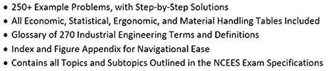 Book cover: Industrial & Systems Engineering Professional Engineering Exam Study Guide (Amazon); front shows features.