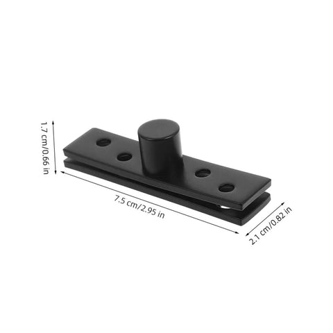 Hidden Door Pivot Hinges 2Pcs Rotating Stainless Steel Concealed Hardware, black, size 7.5 x 2.1 x 1.7 cm for cabinets.