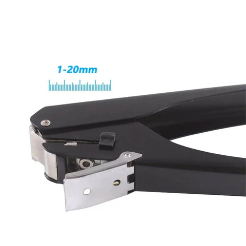 Close-up of Oval Single Hole Punch 4 X 15mm Lever Action Steel Paper Puncher, showing adjustable punching depth, durable metal design.