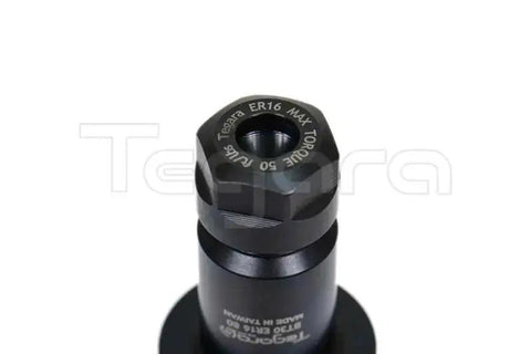 Top view of BT30 ER16 80mm Collet Chuck Tool Holder 0.0001 TIR High Precision Milling Spindle Adapter with hex nut.