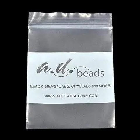 Clear plastic bag with AD Beads label, containing 20 pieces solid metal king and queen crown big hole bracelet connector beads.