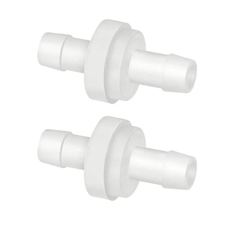 Quickun inline check valve, 1/4 in hose ID, white plastic, pack of 2.