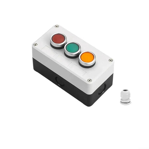 Industrial Grade 22mm Panel Mount Push Button Switch Box With Self Locking On Off Toggle, IP65 Waterproof and Oil Resistant Seal