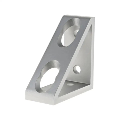 Heavy Duty 90 Degree Aluminum Inside Corner Gusset L Bracket For 80 20 Extrusion 15 Series Four Hole Design Clear Anodize