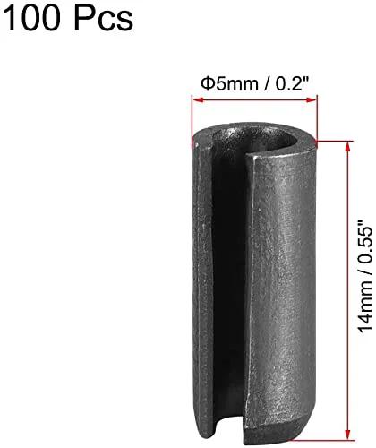Slotted Spring Pins 5mm X 14mm Plain Finish 65Mn Roll Assortment Kit for Small Machine Projects 100 Pieces Handy DIYer Ready Pin Set