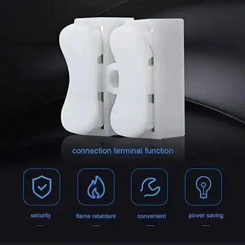 Push Quick Wire Connector Kit 55 Piece Boxed Set With Spring Type Cable Connectors White Terminal Block front view