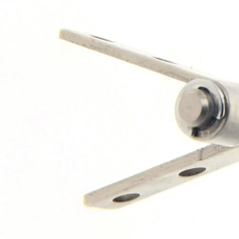 Close-up of 0.1Nm Iron Nickel Plated Torque Type Friction Positioning Hinge with visible 4 mounting holes, Bettomshin Left Silver Tone.