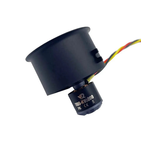 Side view of 30mm 12 Blade EDF Ducted Fan With 1108 Brushless Outrunner Motor For Model Jet Aircraft 3S And 4S Versions, matte finish.