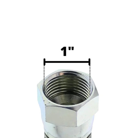 Hydraulic hose end fitting, 3/4" hose to 3/4" JIC 37° female, crimp swivel, metal hex body