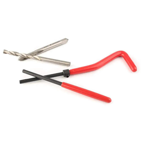 25 Piece M8 X 1.0mm Thread Repair Kit Helicoil Style Insertion Set with tools for repairing auto threads in oil pans