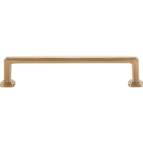 Richard Cabinet Pull Satin Bronze 128 Mm Center To Center With Stately Step Profile And Soft Square Shape side view