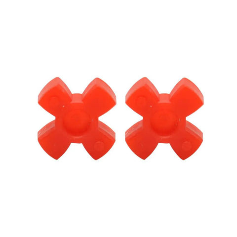 Two Pack Aluminum Flexible Shaft Couplings 10mm To 14mm Bore, 35mm Long Plum Shaped Spider Coupler for motors, red spider view