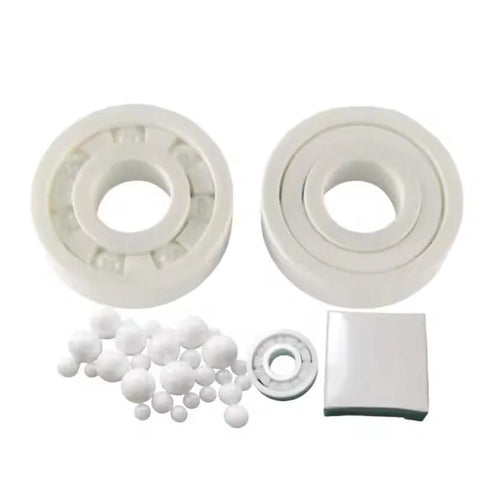 608CE full ceramic bearing set, white ZrO2, 8x22x7mm, ABEC-9, includes two bearings and ceramic balls