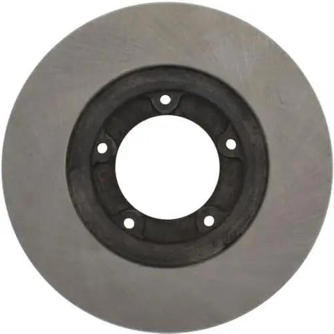 Front brake rotor; cast-iron construction with five-lug bolt pattern and center bore.