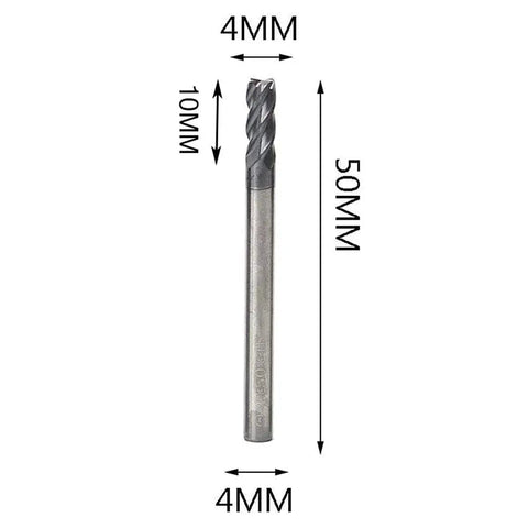 Five Piece 4mm CNC Carbide End Mill Set Four Flute Milling Cutter Top Notch Pro Grade Tungsten Carbide End Mill Bits