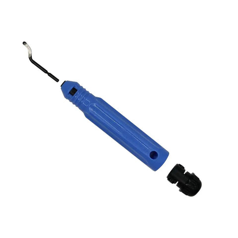 Heavy Duty Deburring Tool Kit With Anti Slip Handle And 10 BS1010 Deburring Blades For Wood Metal Plastic Aluminum Copper And Steel Perfect For Smoothing Rough Edges At Home Or In Workshops With A Contoured Grip And Easy 360 Degree Blade Replacement