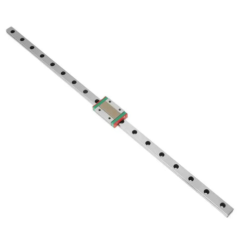 Compact MGN12H Miniature Linear Guide Rails 1pc Set, 450mm Long 12mm Wide With Sliding Block, 4 Point Contact visible