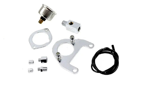 Twin Cam Oil Pressure Gauge Kit For Harley Davidson 99 And Later Bikes With Chrome Mount And 100 PSI Gauge By V Factor 85213