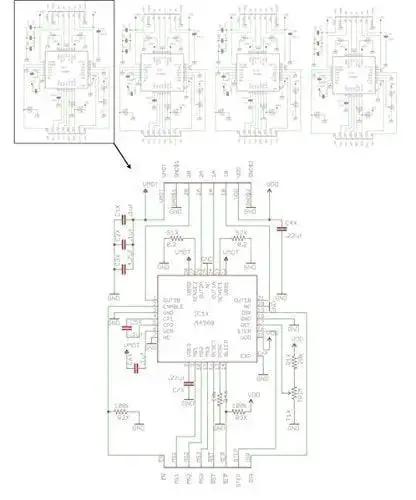 Circuit schematic for Five Pack A4988 Stepper Driver Module With Heat Sink For 3D Printers Reprap Mendel Huxley Arduino DIY Makers Kit.