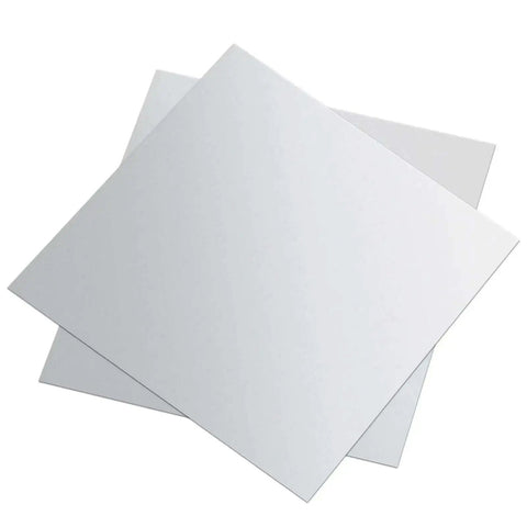 2 Pack 6061 T651 Aluminum Sheet 6x6 Inch 0.02 Inch Thick Rectangle Plate For Crafting And Industrial Projects, top view
