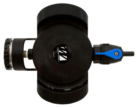 Waterway pressure relief valve assembly, Crystal Water, black body with blue lever