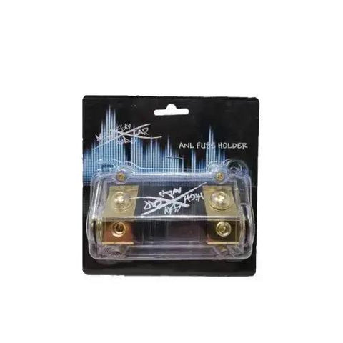 1/0 Gauge Waterproof ANL Fuse Holder With Set Screw In White Leak Proof Plastic Case, packaged front view